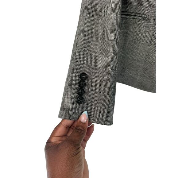 Talbots Blazer Black Plaid Business Office Work Career Preppy Corporate Size 8 - Picture 8 of 14